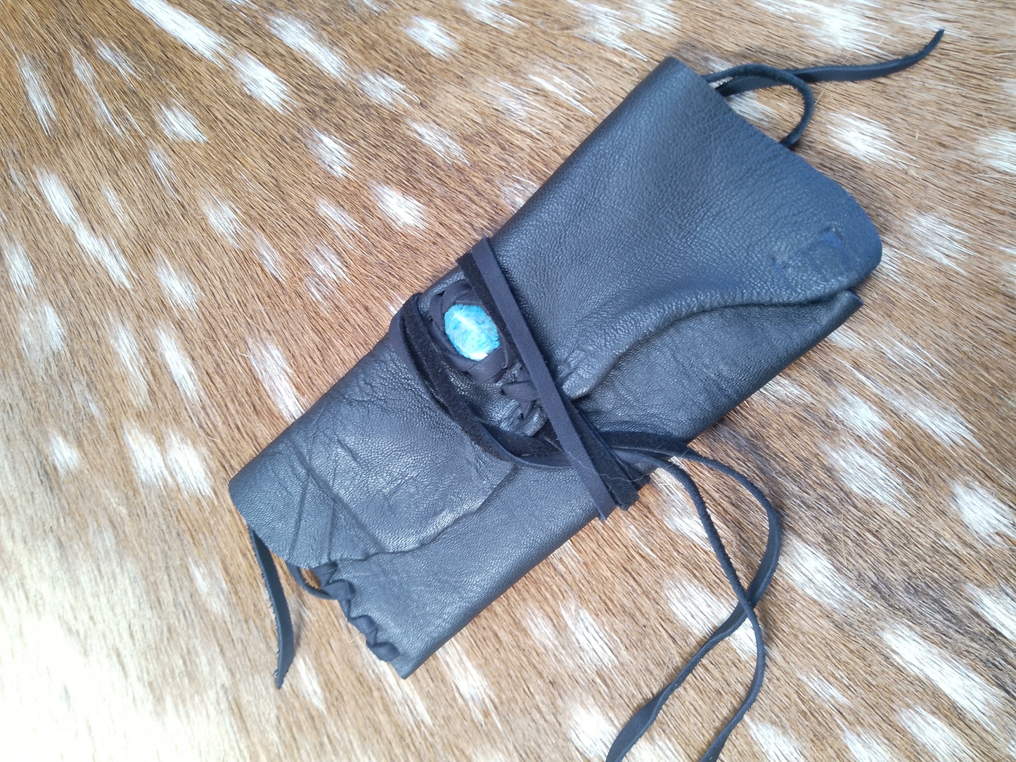 Soft Baccy Wrap Pouch with Inset Jasper