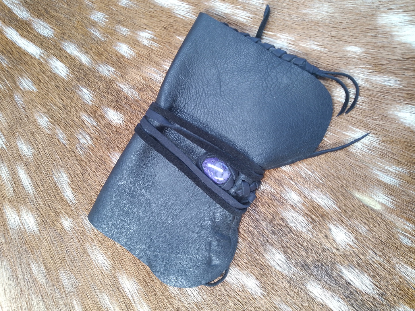 Soft Baccy Wrap Pouch with Inset Jasper