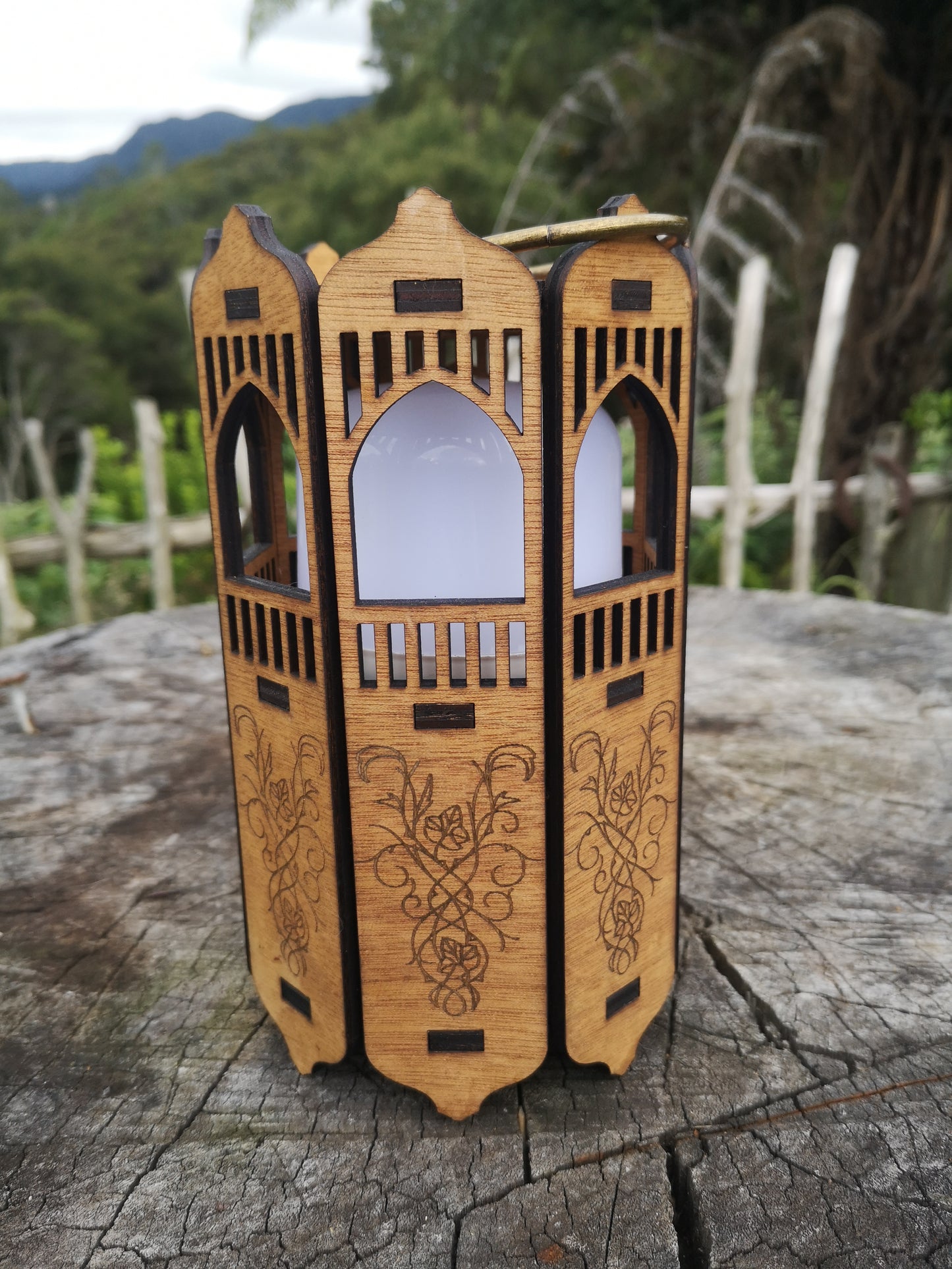 Rechargeable Wooden Lantern - Tabletop