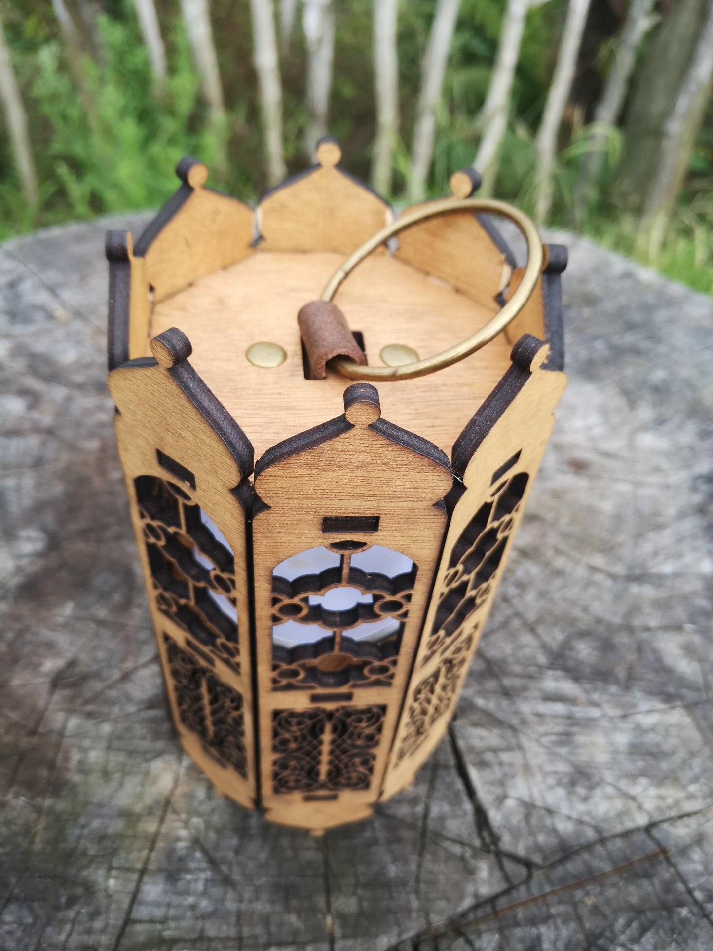 Rechargeable Wooden Lantern - Tabletop