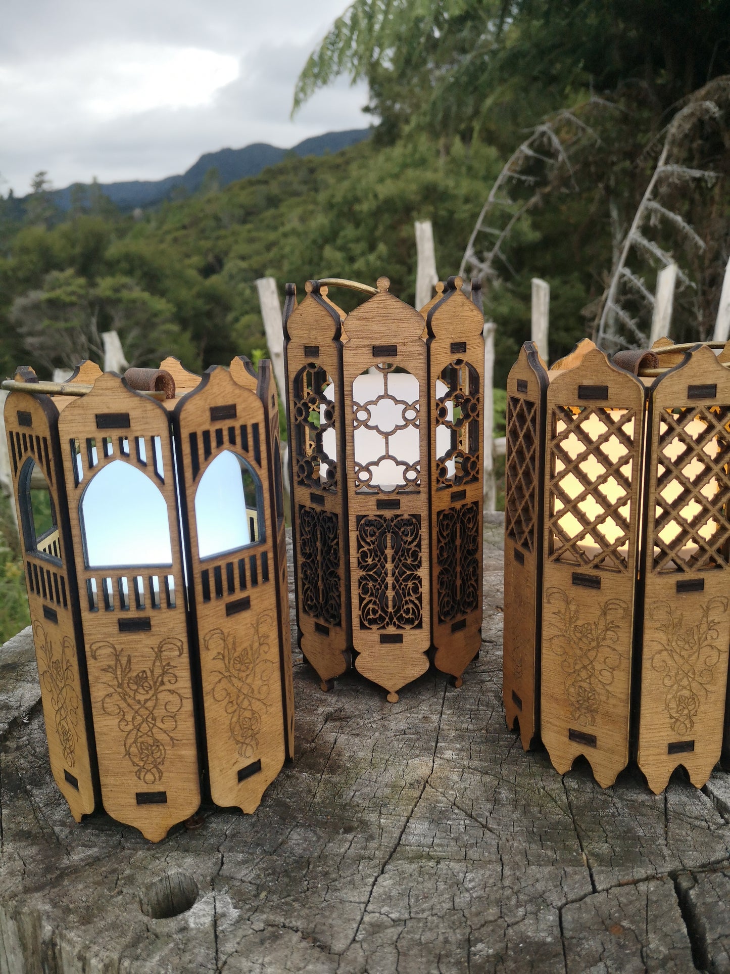 Rechargeable Wooden Lantern - Tabletop