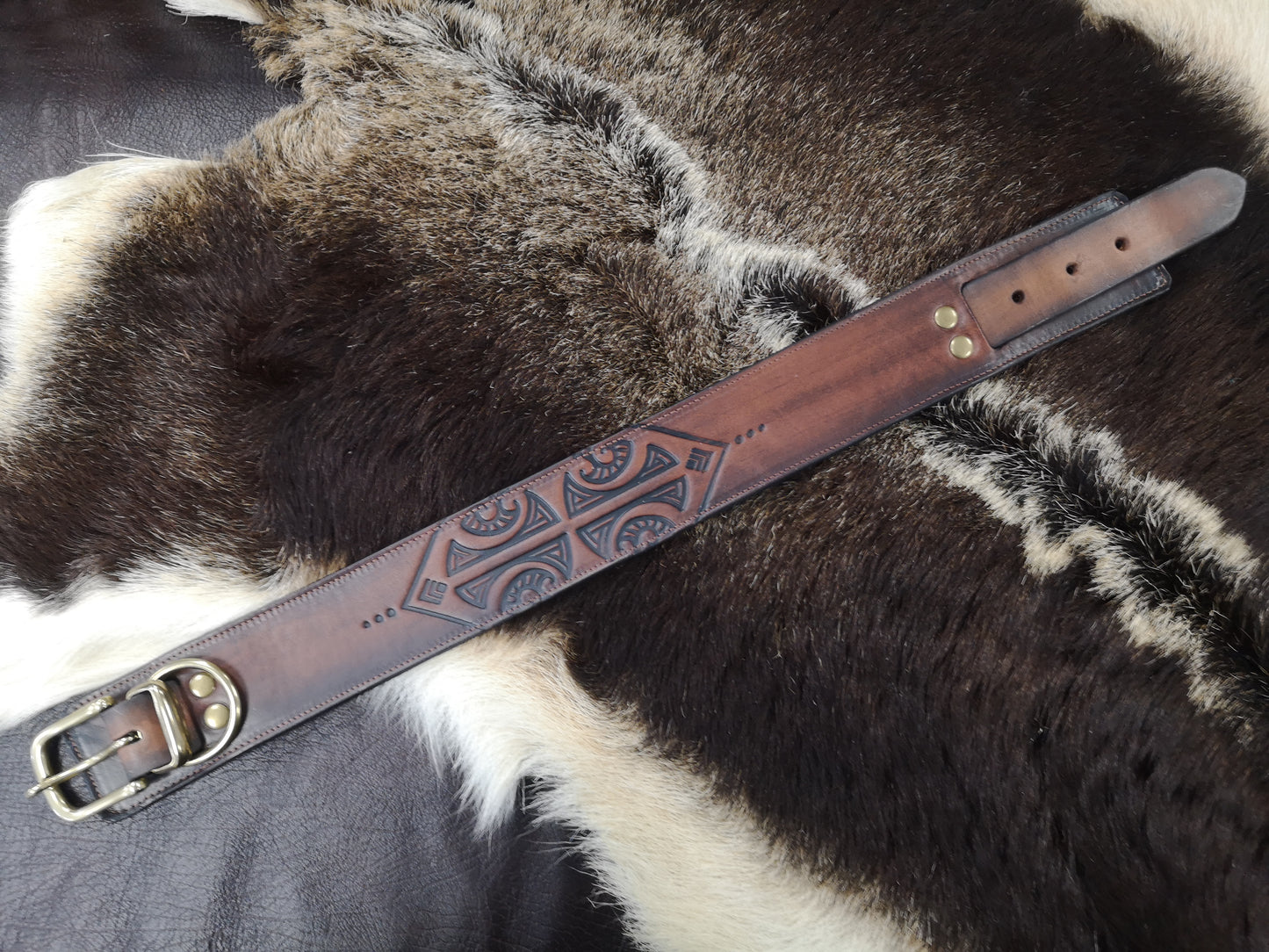 Double Koru (brass) Studded 2 Inch Collar