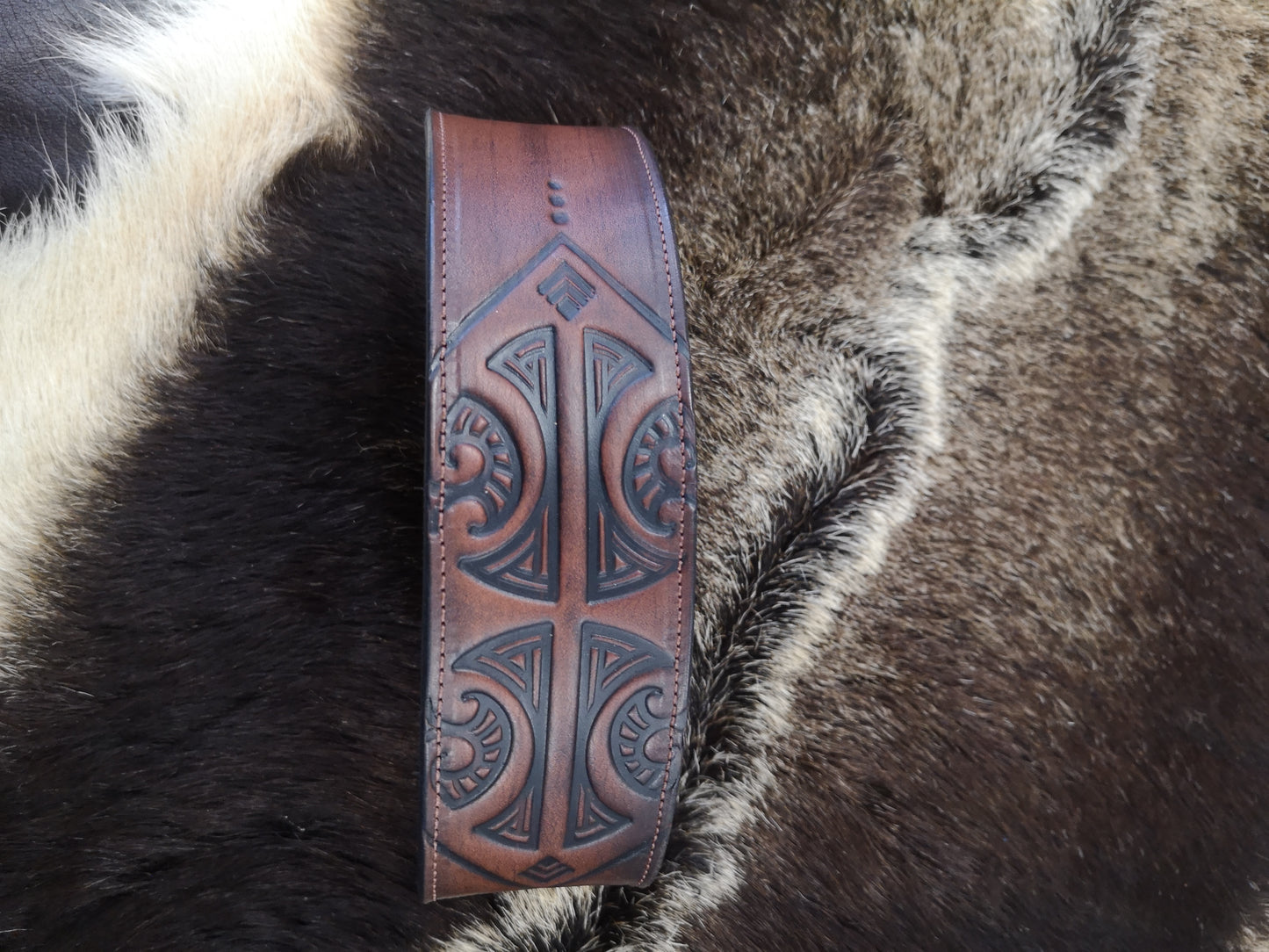 Double Koru (brass) Studded 2 Inch Collar