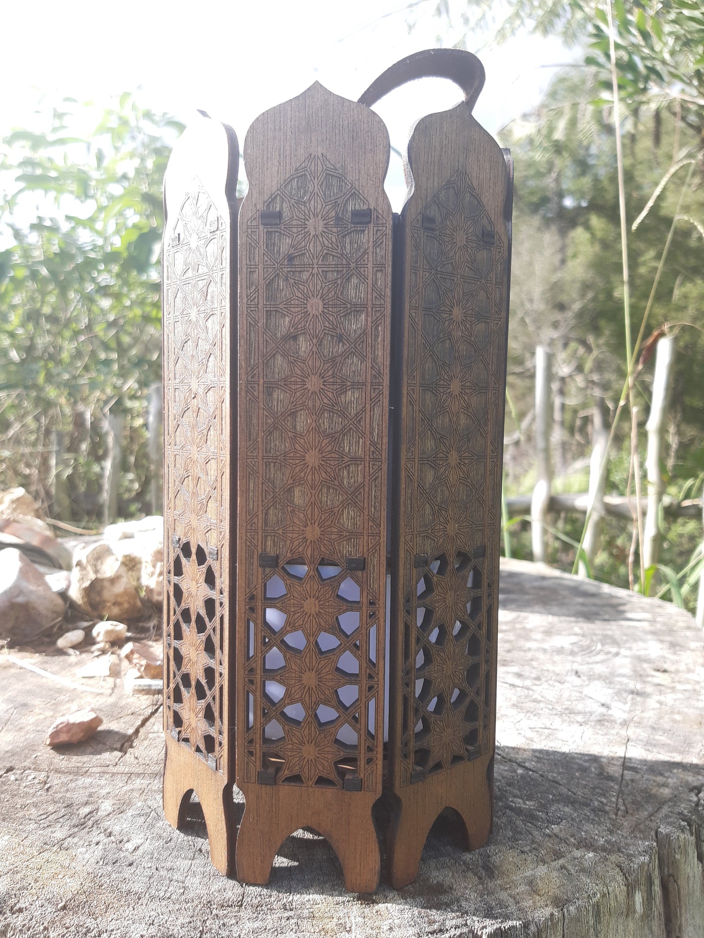 Rechargeable Wooden Lantern -400watt