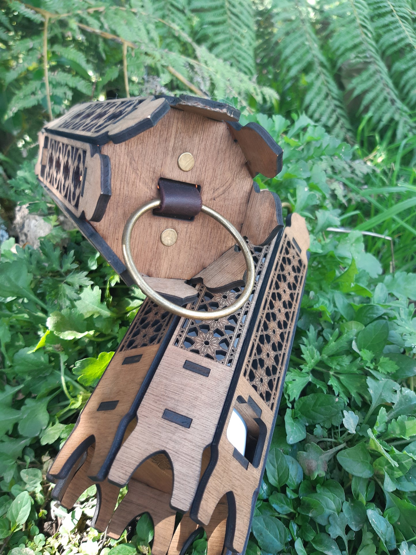 Flame Effect Wooden Lantern
