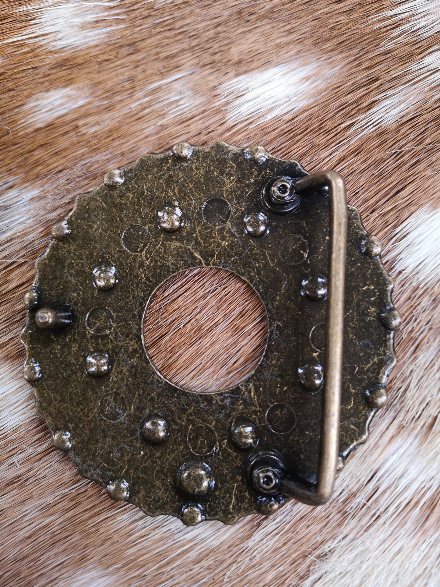 Brass Beaded Circle Buckle