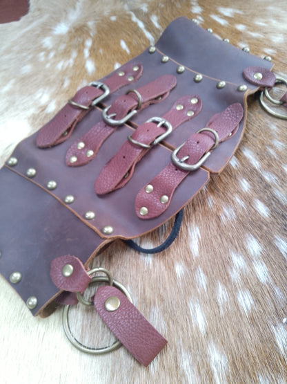 Leather Cincher - Whiskey and Brass with Rings