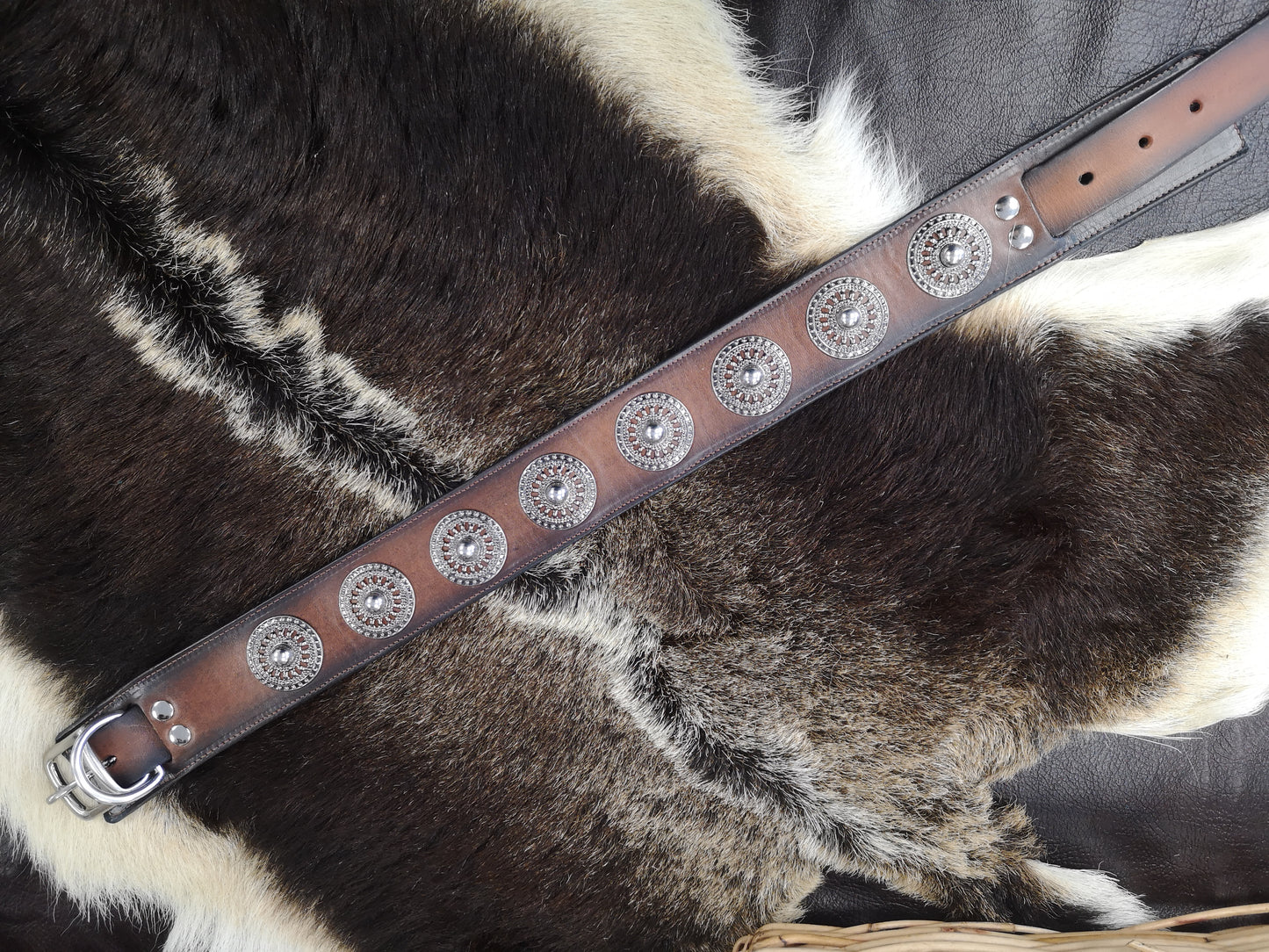 Silver Concho Studded 2 Inch Collar