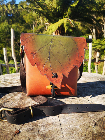 Rustic Leaf Crossbody Bag