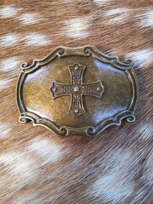 D.I.Y Brass Cross Buckle