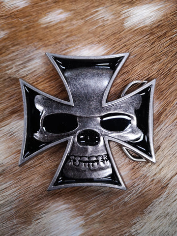 Iron Cross Skull Buckle