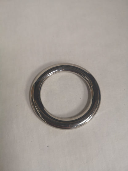 Hi-Shine Flattened Silver No Split Metal Ring